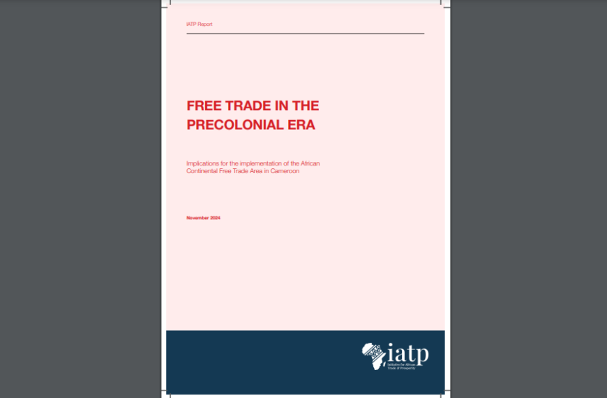 Free Trade in the Precolonial Era: Implications for the Implementation of the AfCFTA in Cameroon